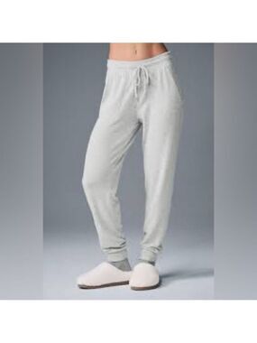 ALO Yoga Light Gray Track Pants With Dropped Crotch. Size Small
